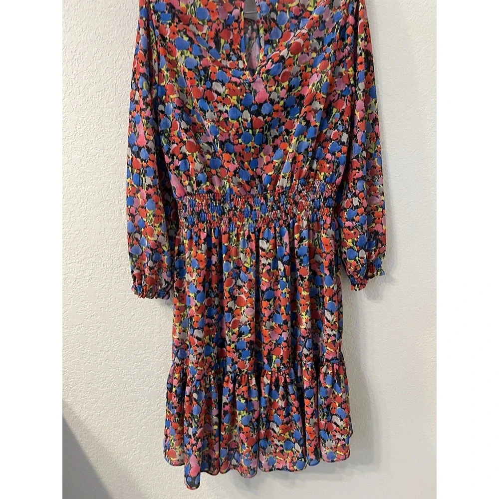 J.‎ Crew Glendale Cinched Ruched Waist Dress in Watercolor Floral Print
